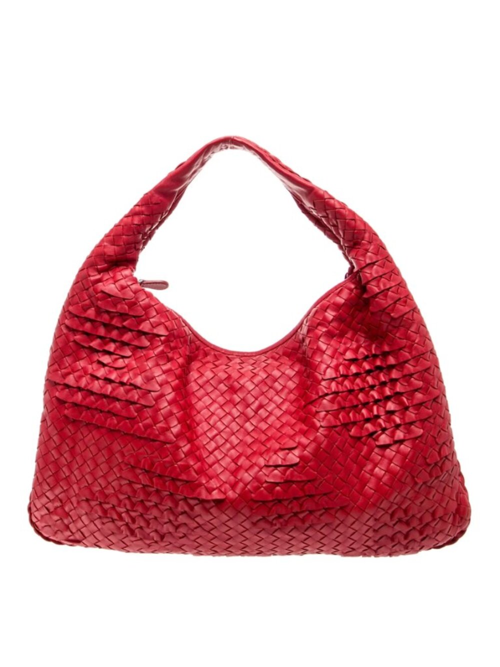 Bottega Veneta Red Intrecciato Woven Shoulder Bag
